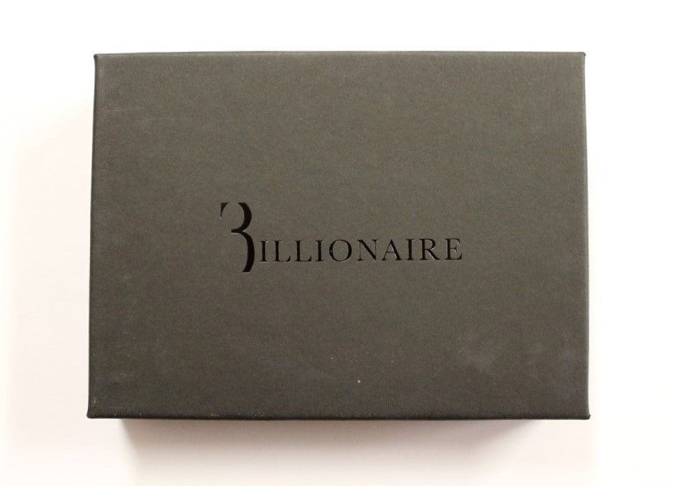 محفظة رجالية فاخرة من الجلد الأسود من Billionaire Italian Couture
