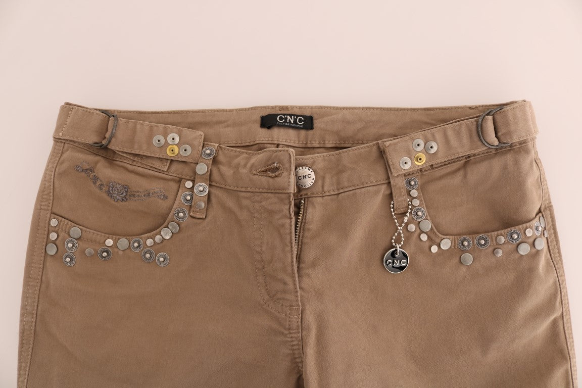 بنطلون جينز بتصميم Super Slim Fit باللون البيج من Costume National