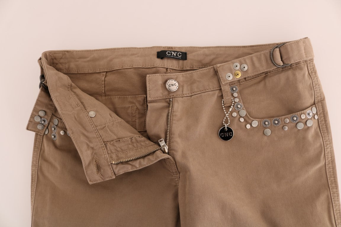 بنطلون جينز بتصميم Super Slim Fit باللون البيج من Costume National