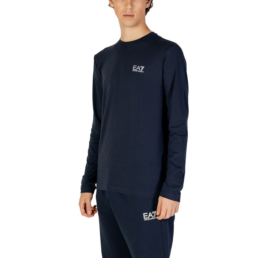 قميص EA7 Emporio Armani من القطن باللون الأزرق