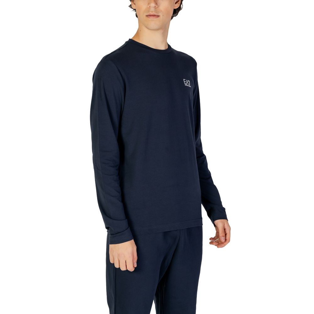 قميص EA7 Emporio Armani من القطن باللون الأزرق