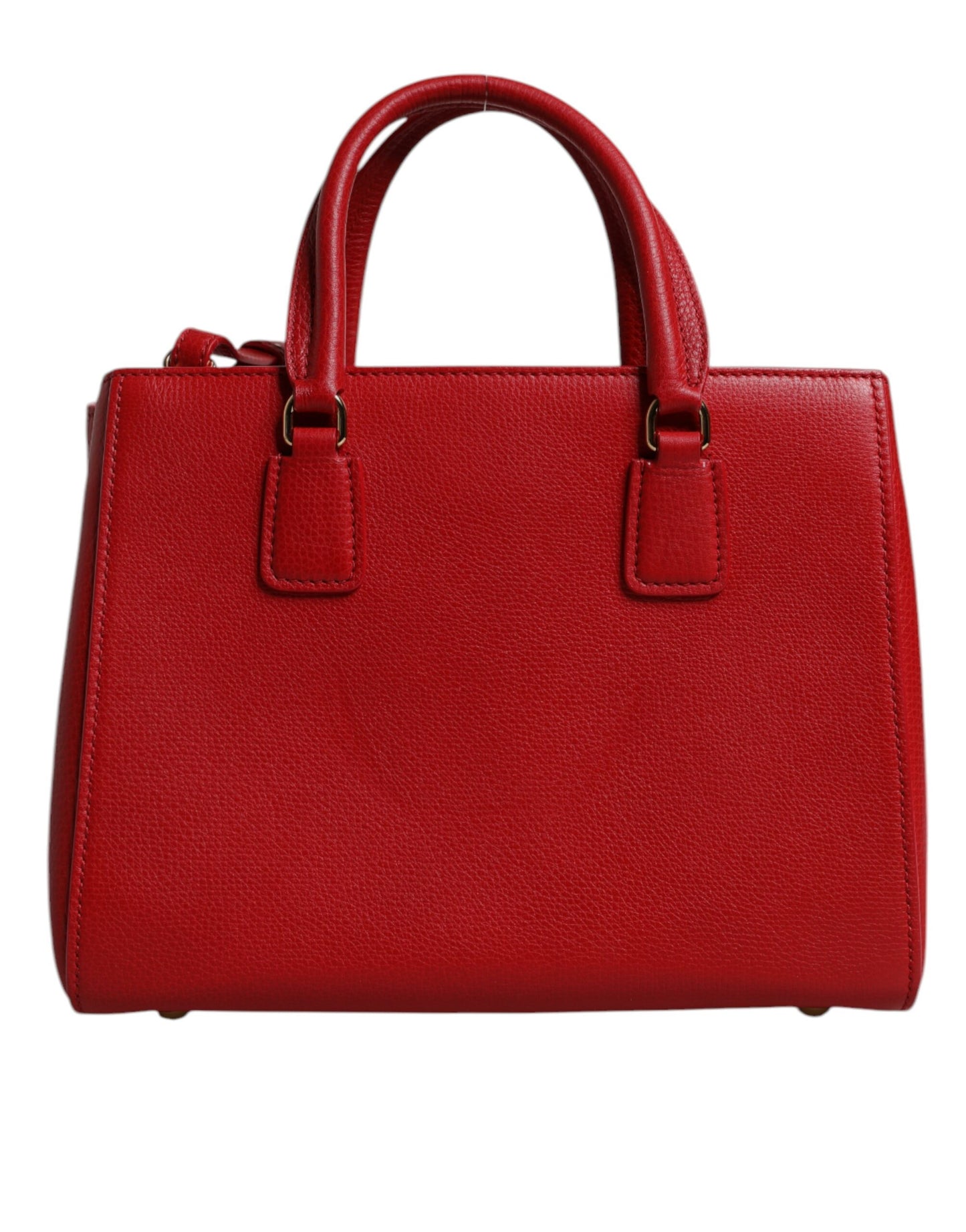 Dolce & Gabbana Red Calfskin Leather Shoulder Top Handle Bag