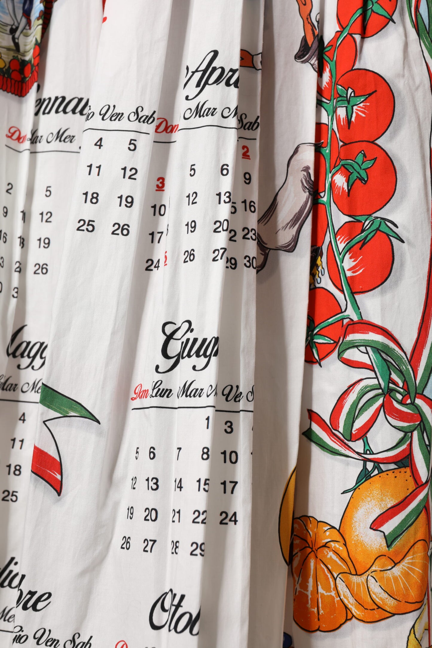 Dolce & Gabbana Multicolor Cotton Calendar Print Maxi Skirt