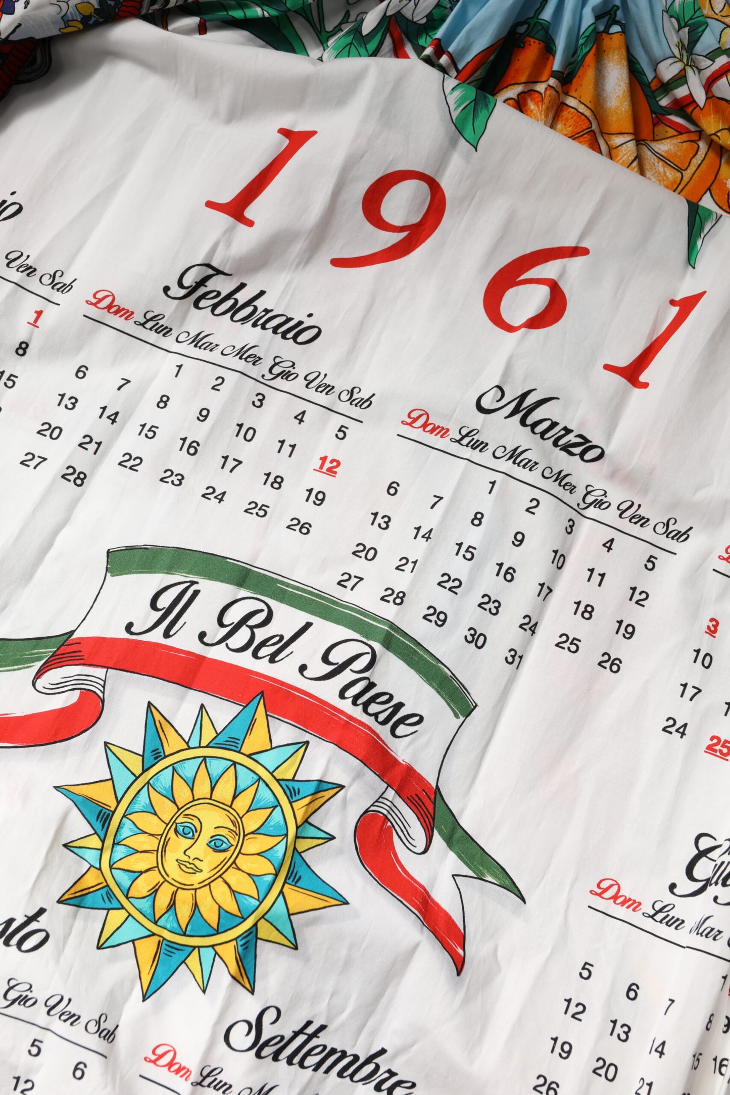 Dolce & Gabbana Multicolor Cotton Calendar Print Maxi Skirt