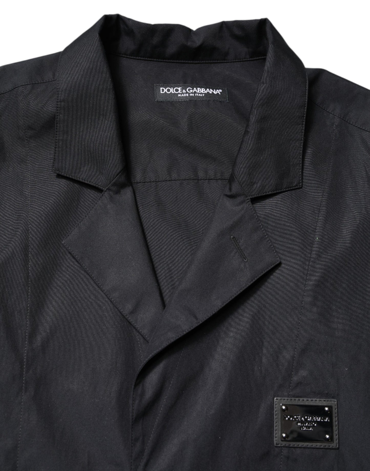 Dolce & Gabbana Black Short Sleeves Button Down Casual Shirt
