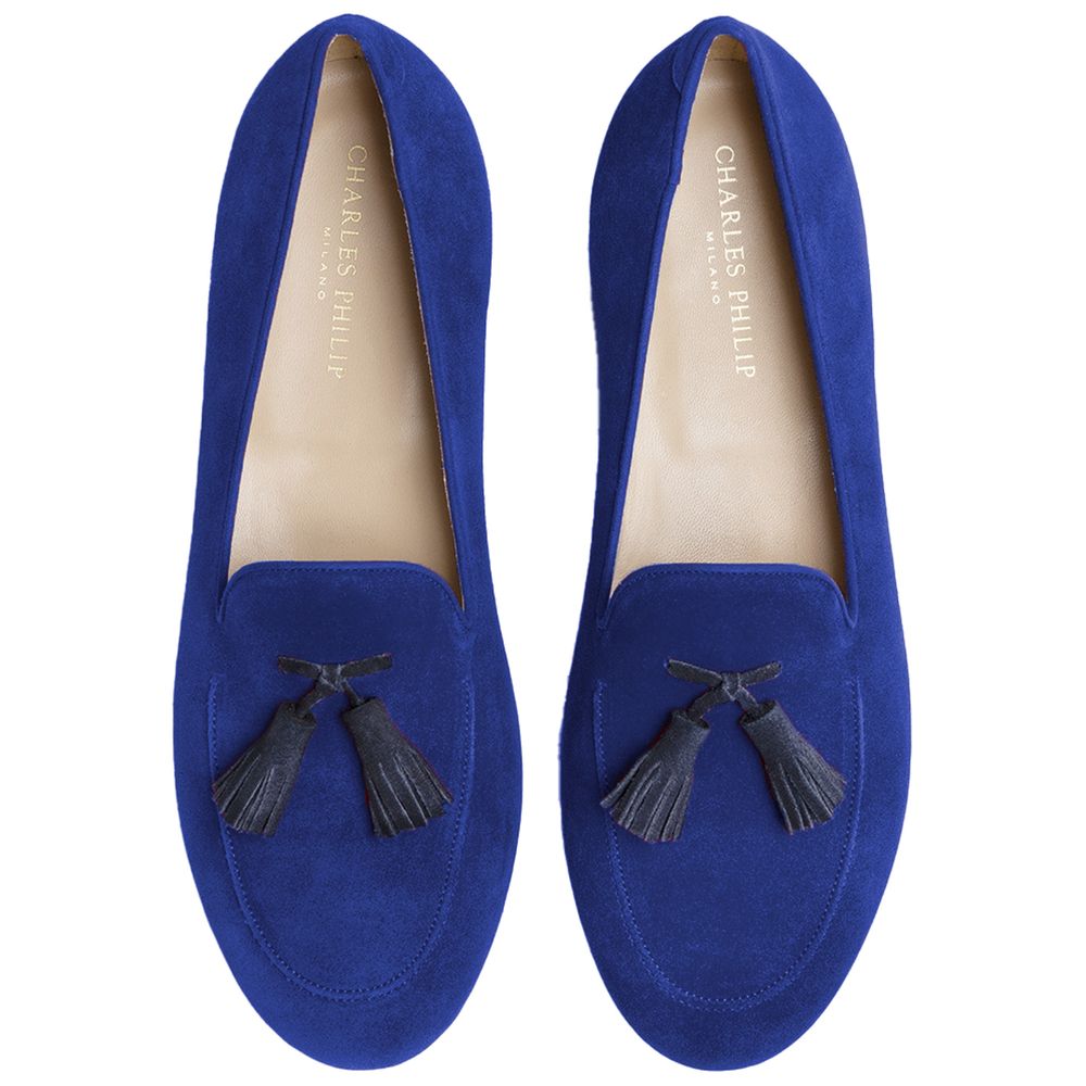 Charles Philip Blue Calfskin Unisex Loafer