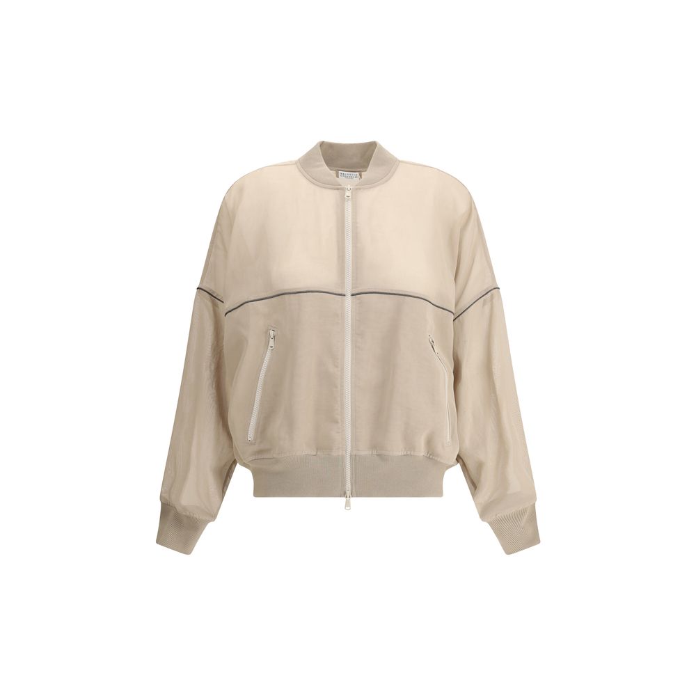 Brunello Cucinelli Semi-sheer Bomber Jacket