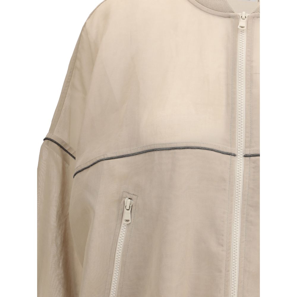 Brunello Cucinelli Semi-sheer Bomber Jacket