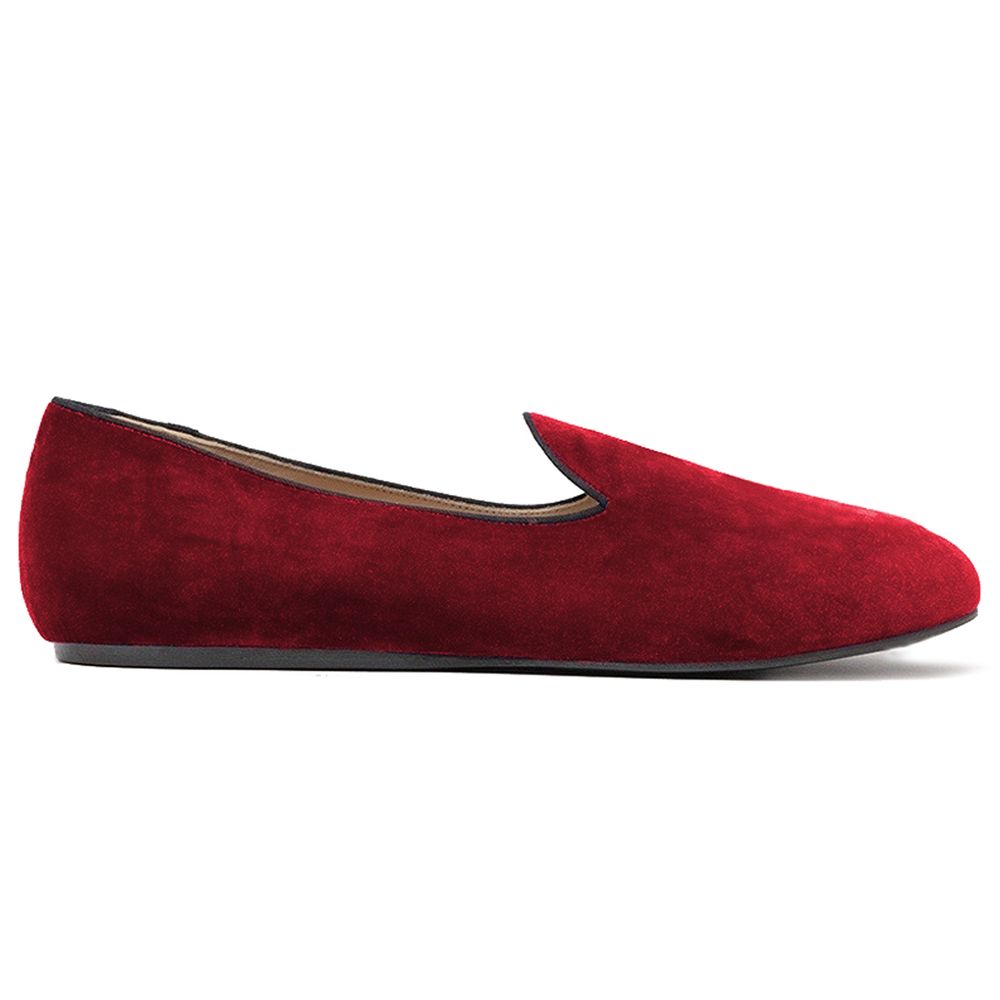 Charles Philip Red Velvet Loafer