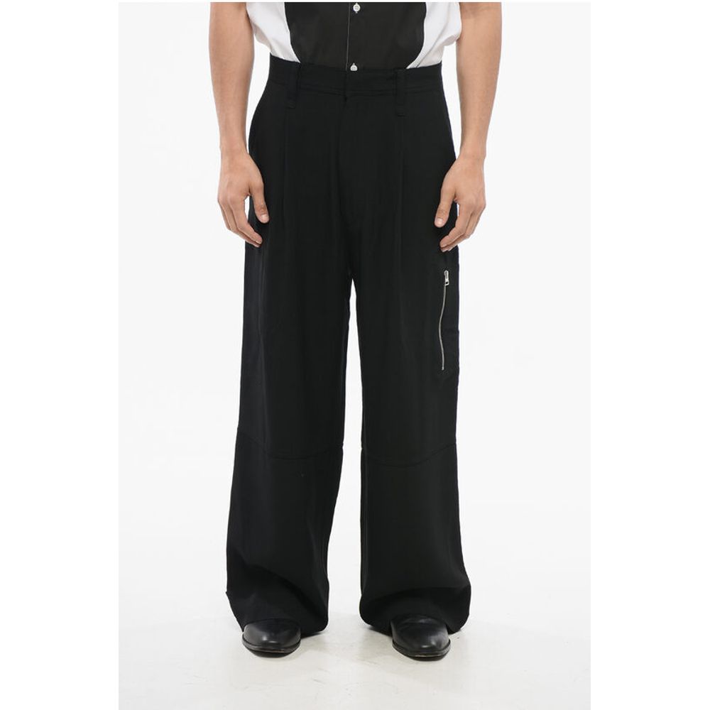 Ami Alexandre Mattiussi Viscose Blend Cargo Pants with Adjustable Ankle