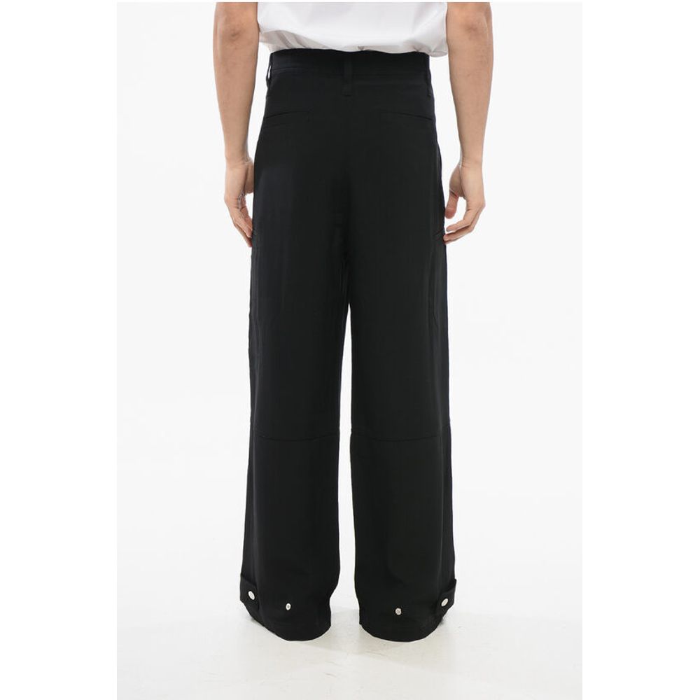Ami Alexandre Mattiussi Viscose Blend Cargo Pants with Adjustable Ankle