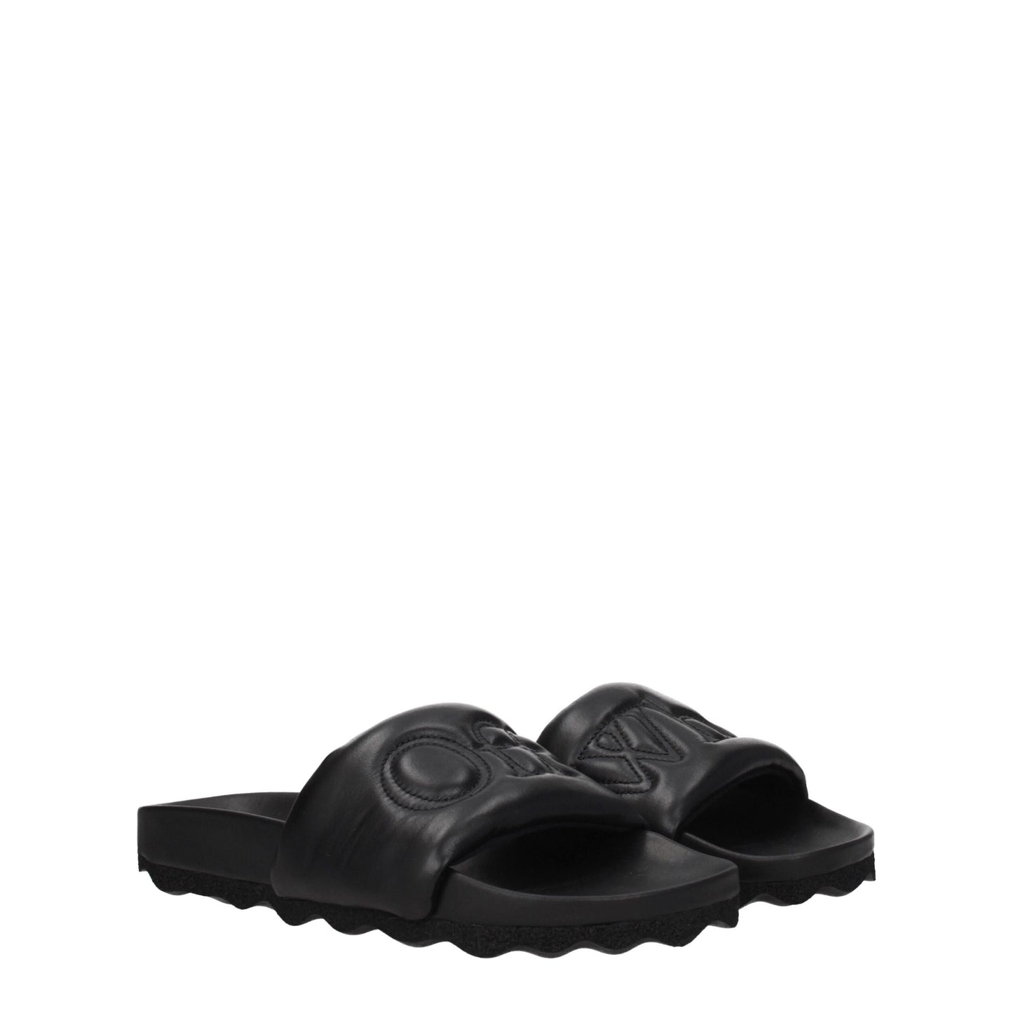 Off-White Black Leather Slipper