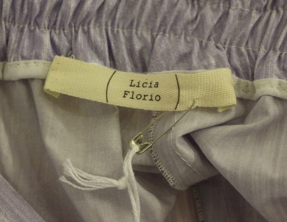 شورت Licia Florio الأنيق المصنوع من الفيسكوز باللون الأرجواني - إغلاق بسحاب جانبي