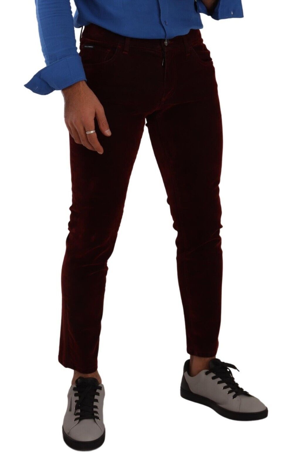 بنطلون جينز ضيق بقصّة Slim Fit من Dolce &amp; Gabbana باللون البوردو