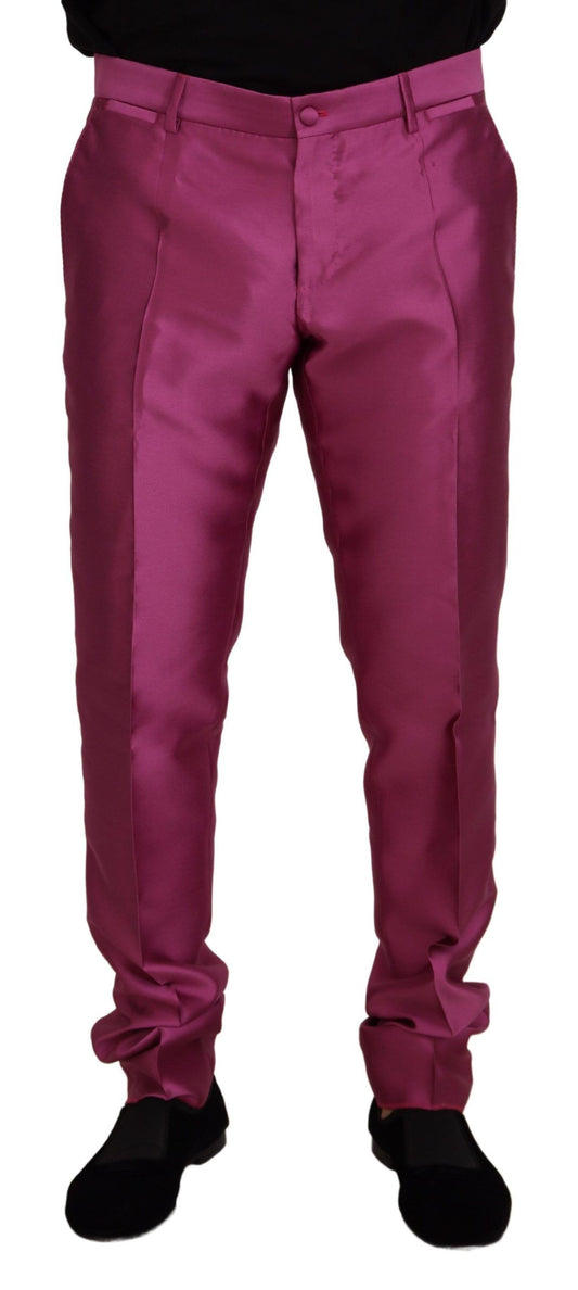 بنطلون رسمي أنيق بقصّة Slim Fit من Dolce &amp; Gabbana باللون الوردي