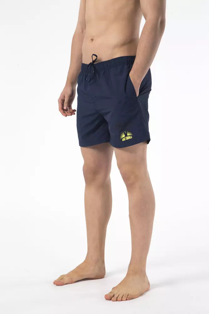 Just Cavalli Blue Nylon Men Swimwear Short