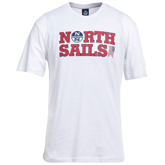 تي شيرت North Sails الأنيق المصنوع من القطن باللون الأبيض