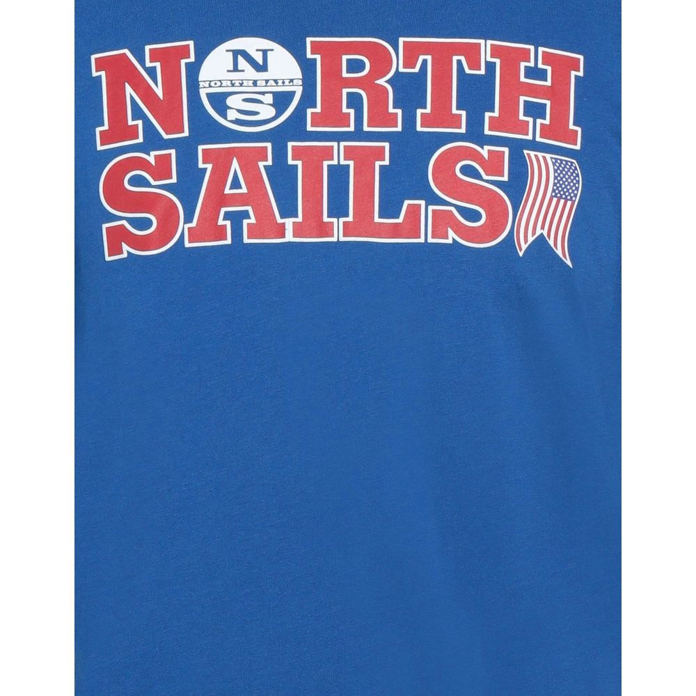 تي شيرت North Sails Ocean Blue من القطن مع شعار مميز على الصدر
