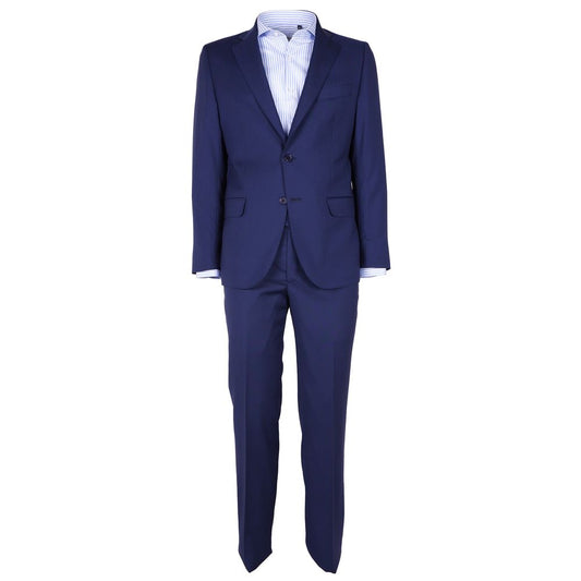Made in Italy Blue Virgin Wool Men Suit