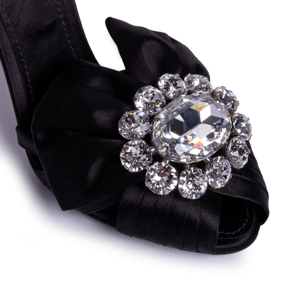 Dolce & Gabbana Black Goatskin Women Sandal