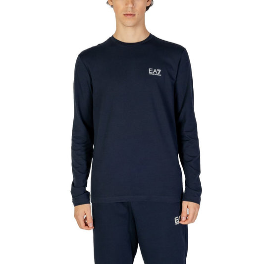 قميص EA7 Emporio Armani من القطن باللون الأزرق