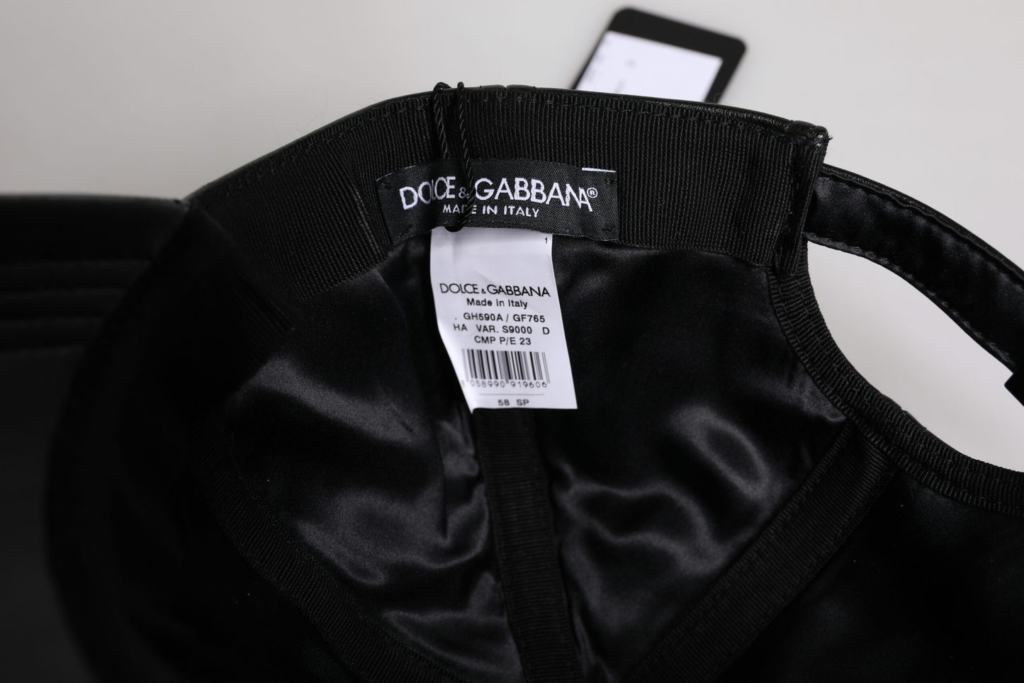 Dolce & Gabbana Black Leather 6 Panels Baseball Cap