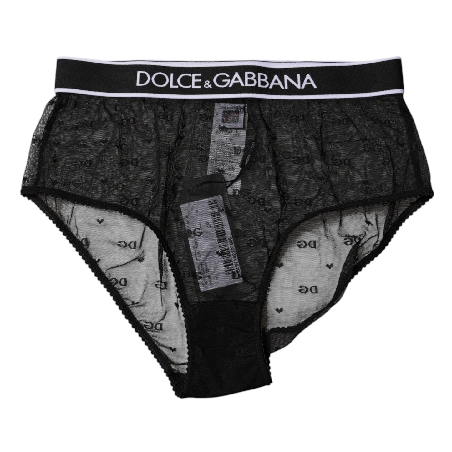 Dolce & Gabbana Black Tulle Nylon Mid Waist Panty Underwear
