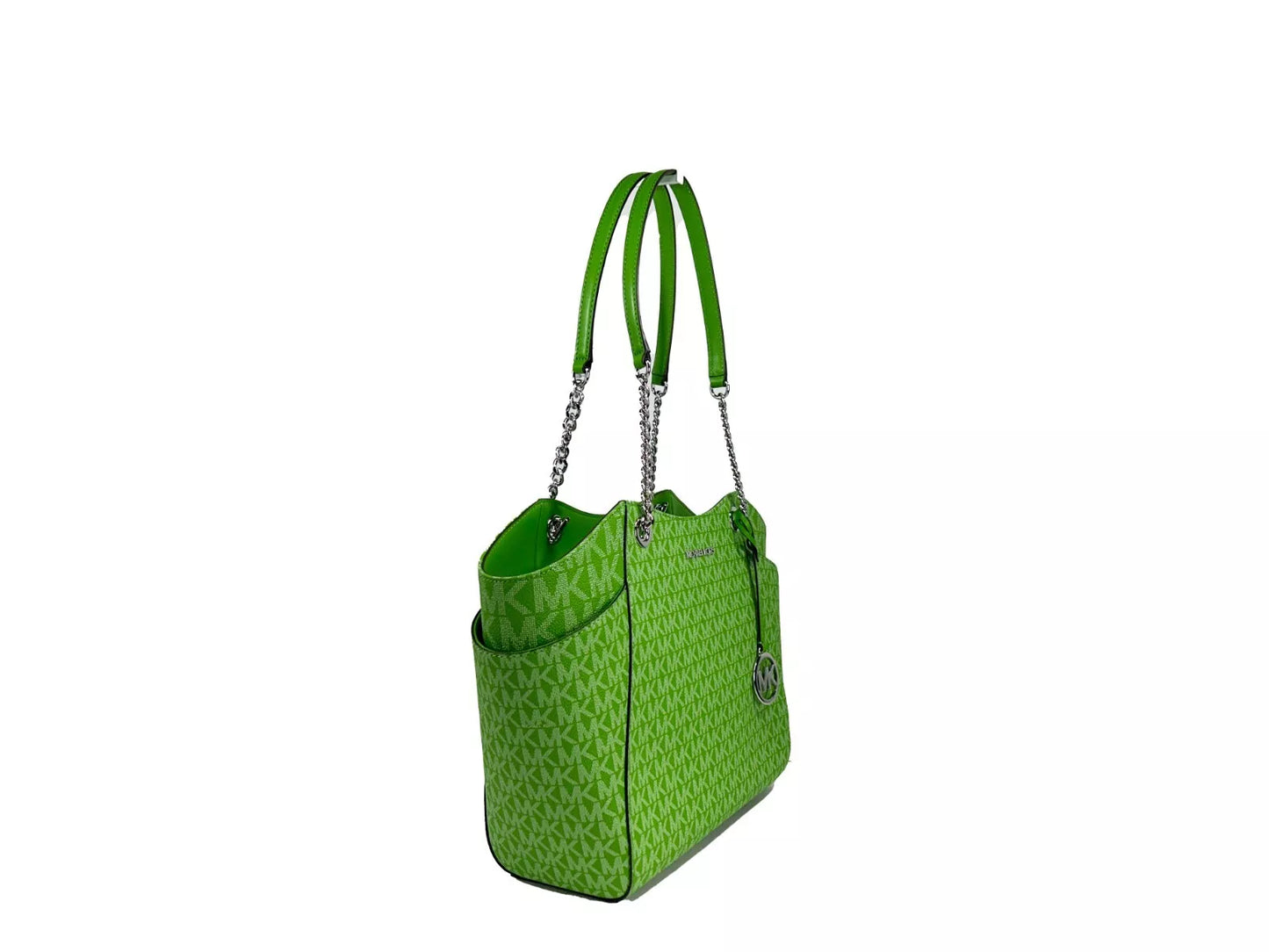 Michael Kors Jet Set Large Chain Shoulder Tote Bag Jungle Green