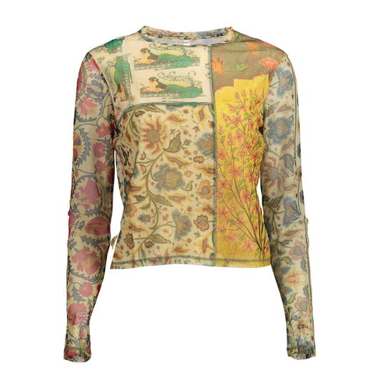 تي شيرت نسائي من البوليستر باللون البيج من Desigual