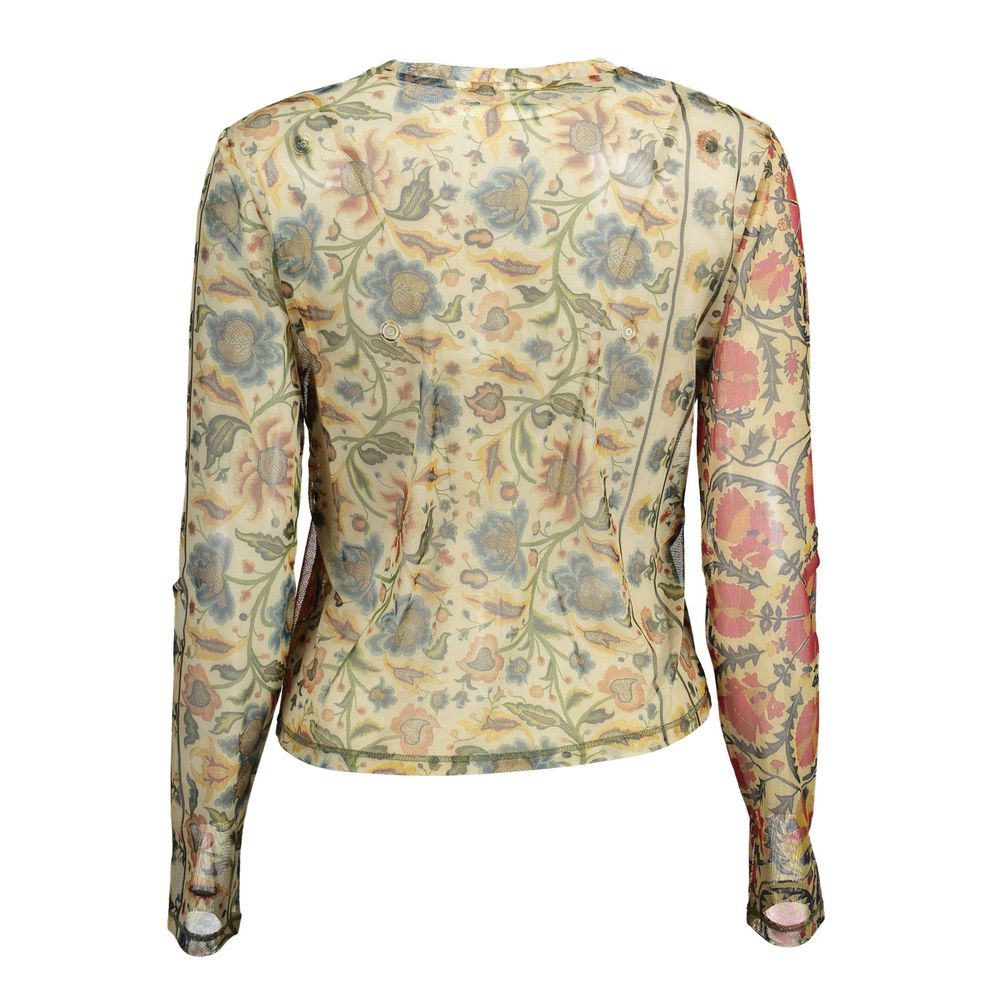 تي شيرت نسائي من البوليستر باللون البيج من Desigual