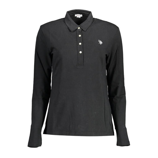 قميص بولو نسائي من القطن باللون الأسود من US POLO ASSN