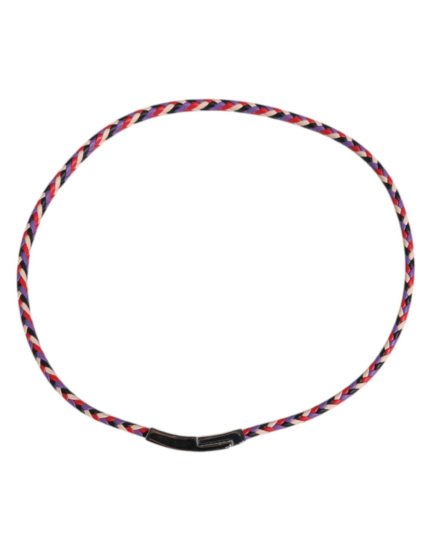 Dolce & Gabbana Multicolor Braided Woven Leather DG Logo Engraved Bracelet