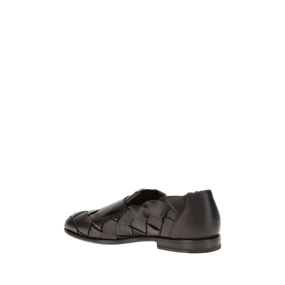 Santoni Woven weave Loafers