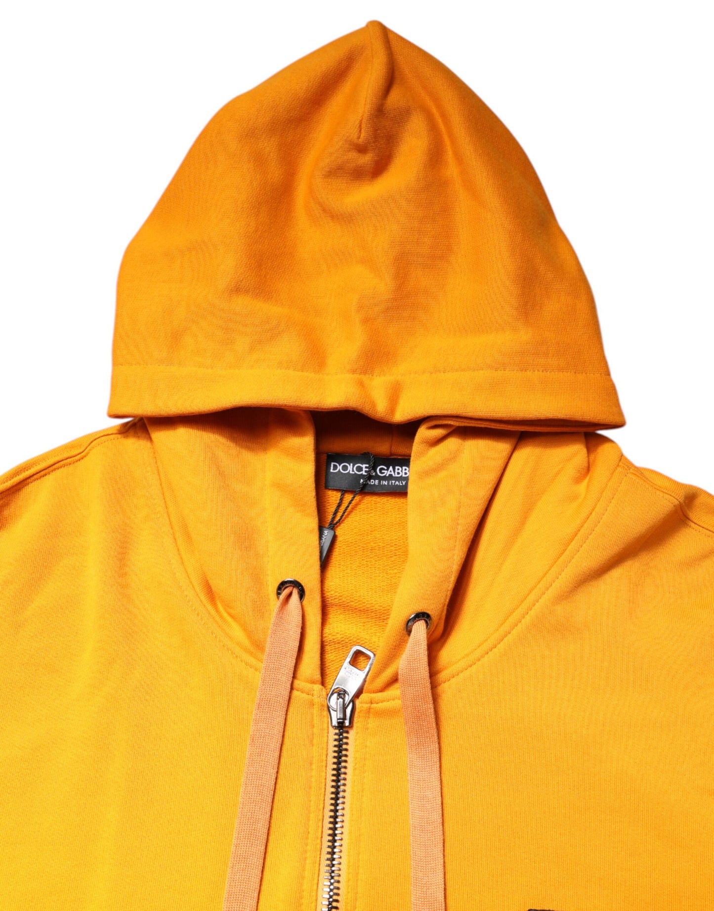 Dolce & Gabbana Yellow Full Zip Hooded Sweatshirt Sweater