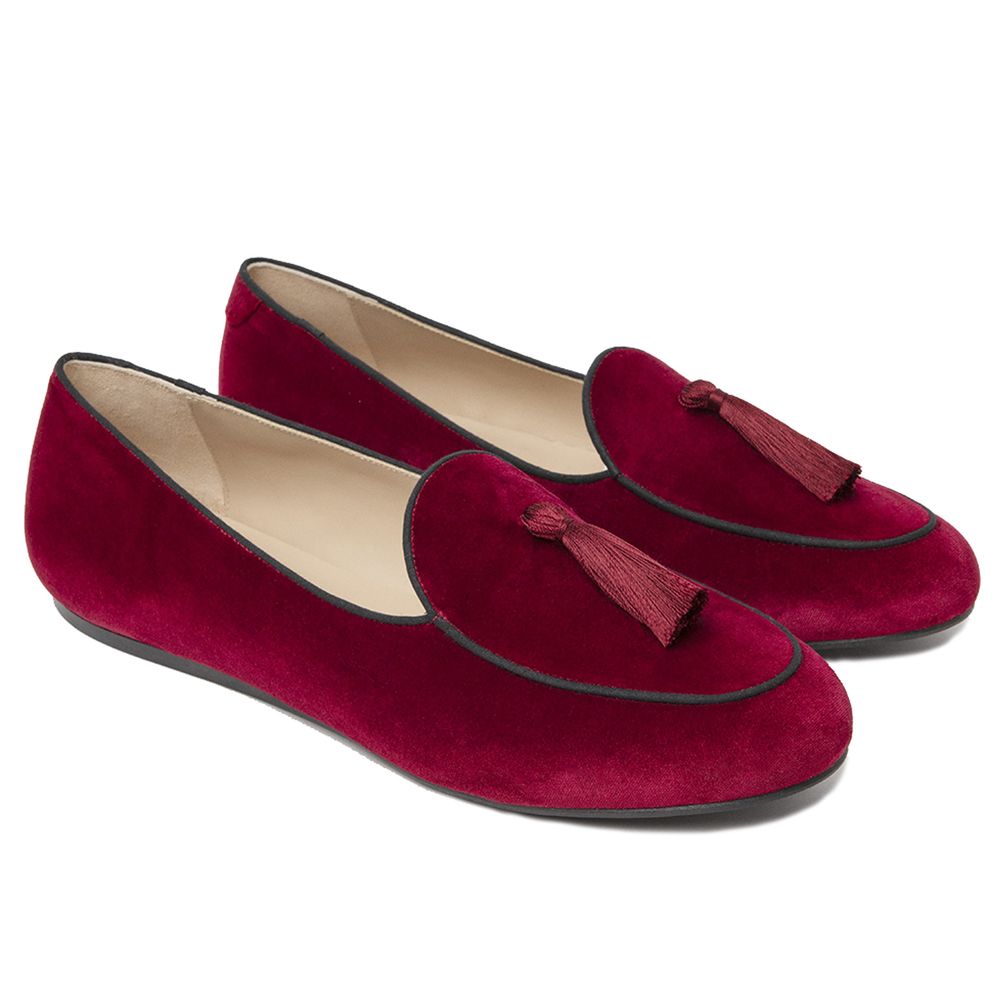 Charles Philip Red Velvet Loafer
