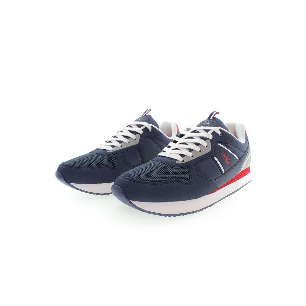 حذاء رياضي رجالي من البوليستر باللون الأزرق من US POLO ASSN