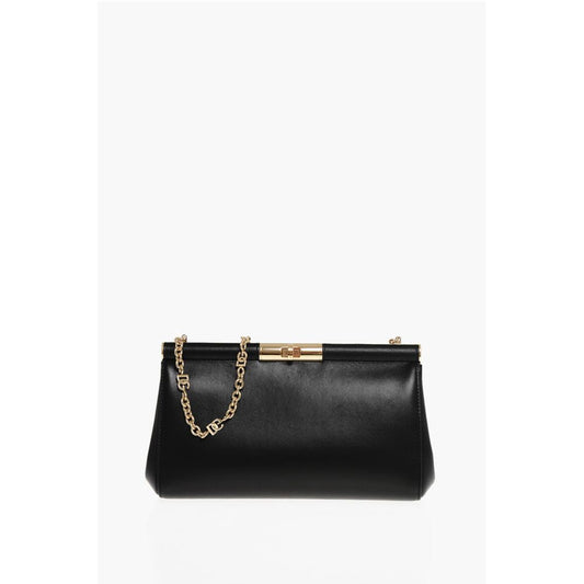Dolce & Gabbana Leather Clutch with Removable Shoulder Chain