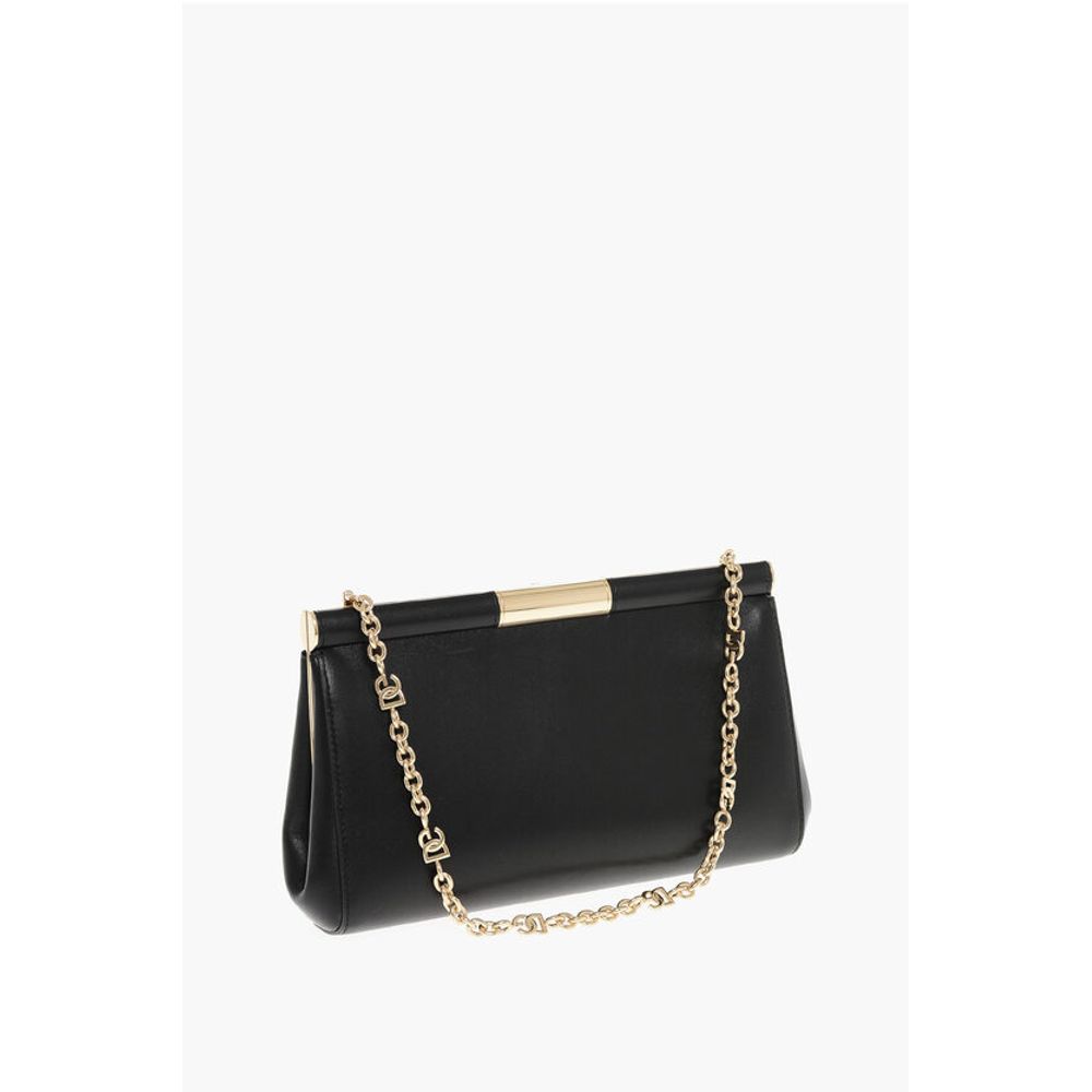 Dolce & Gabbana Leather Clutch with Removable Shoulder Chain