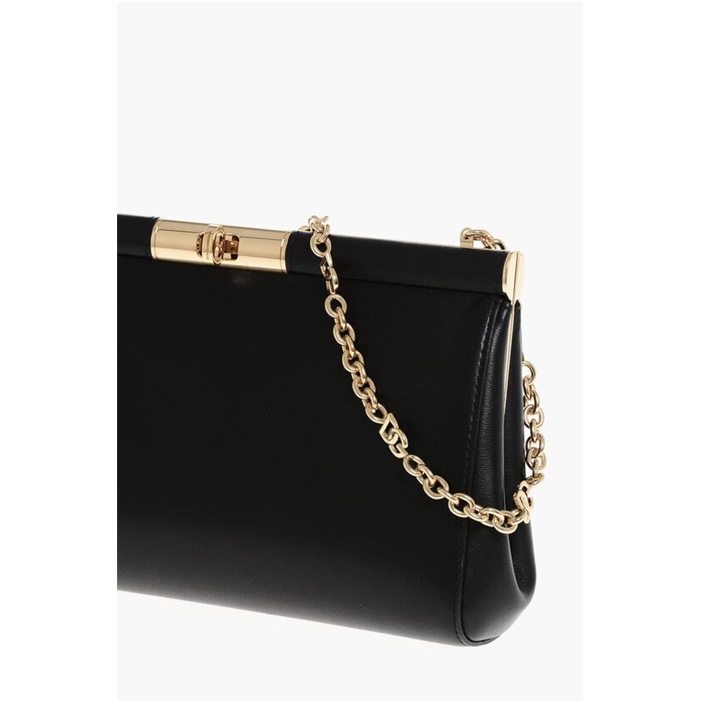 Dolce & Gabbana Leather Clutch with Removable Shoulder Chain