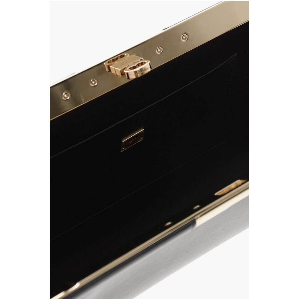 Dolce & Gabbana Leather Clutch with Removable Shoulder Chain