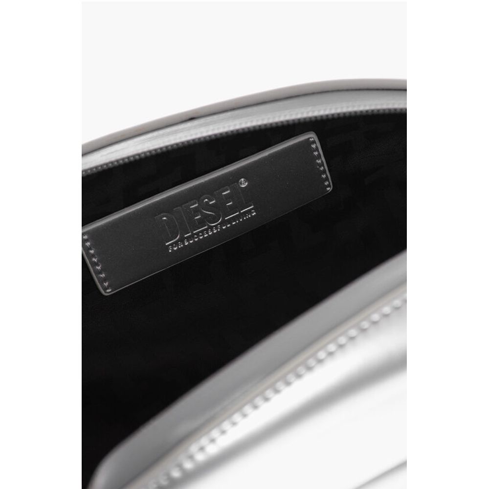 Diesel Oval Shaped Rigid 1-DR FOLD Clutch Bag with Embossed Oval D