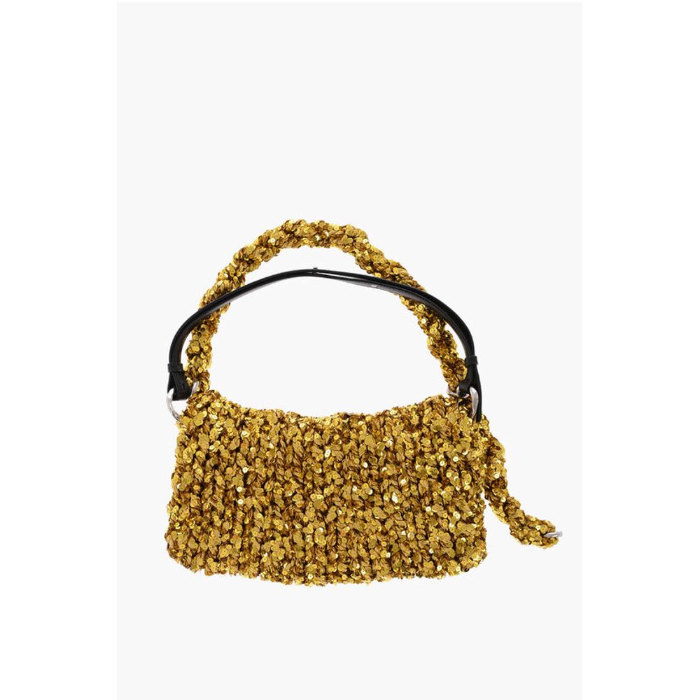 Jil Sander Knitted Shoulder Bag With Sequins