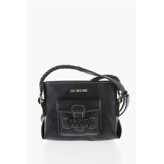 Moschino LOVE Faux Leather Crossbody Bag with Braided Details