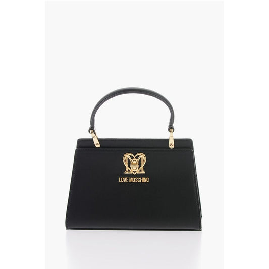 Moschino LOVE Solid Color Handbag with Removable Faux Fur Handle