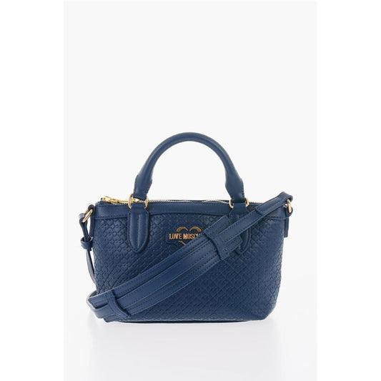 Moschino LOVE Faux Leather VALENTINA Crossbody Bag with all-Over Hear