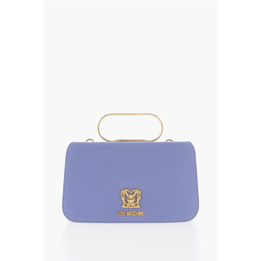 Moschino LOVE Solid Color Handbag with Removable Faux Fur Handle