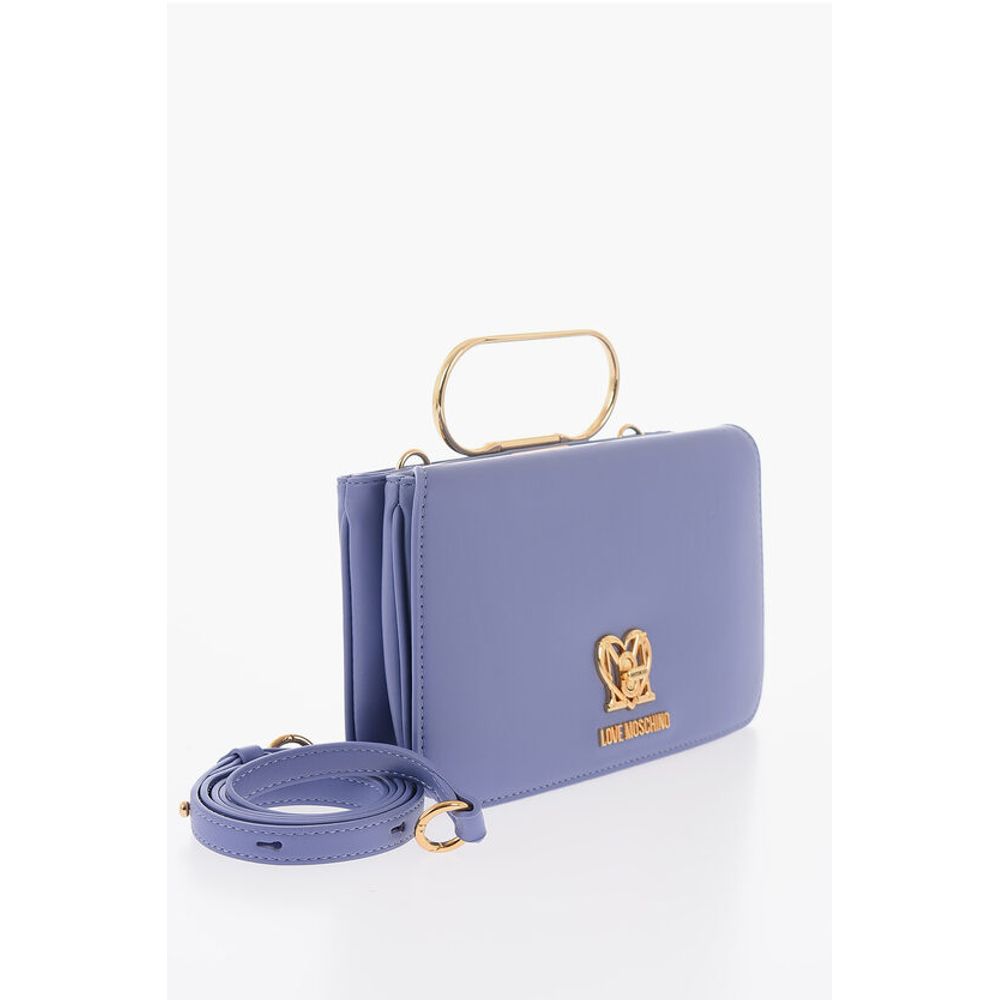 Moschino LOVE Solid Color Handbag with Removable Faux Fur Handle