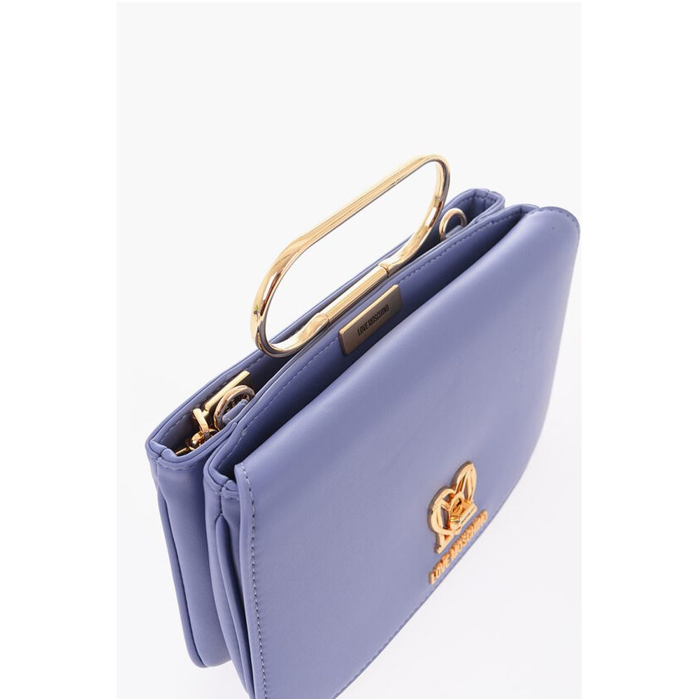 Moschino LOVE Solid Color Handbag with Removable Faux Fur Handle