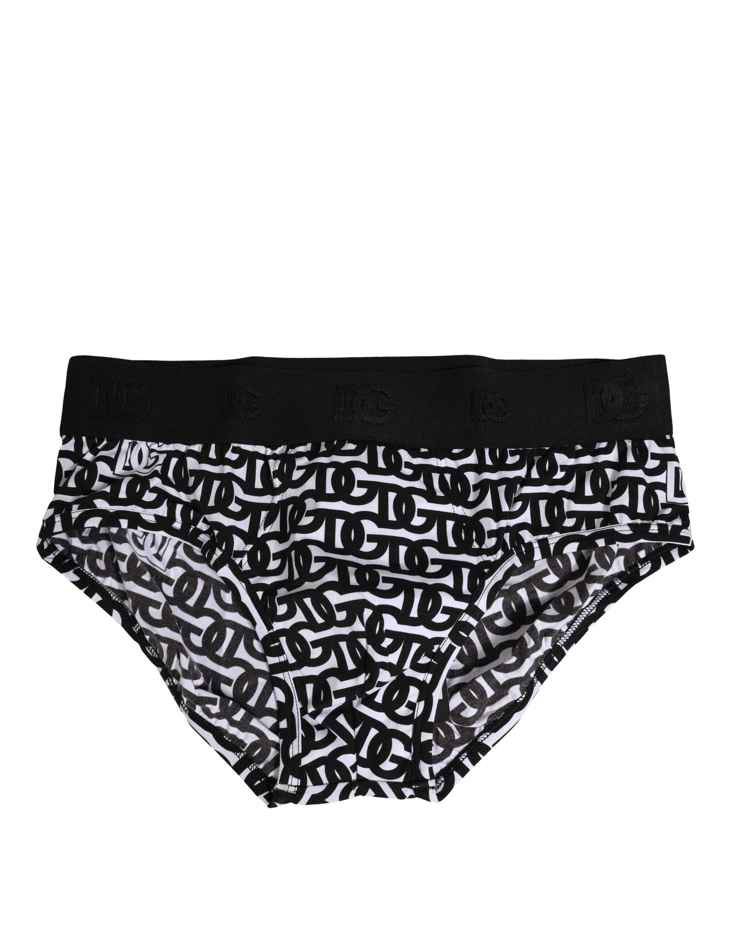 Dolce & Gabbana Black White Cotton Logo Print Brief Underwear