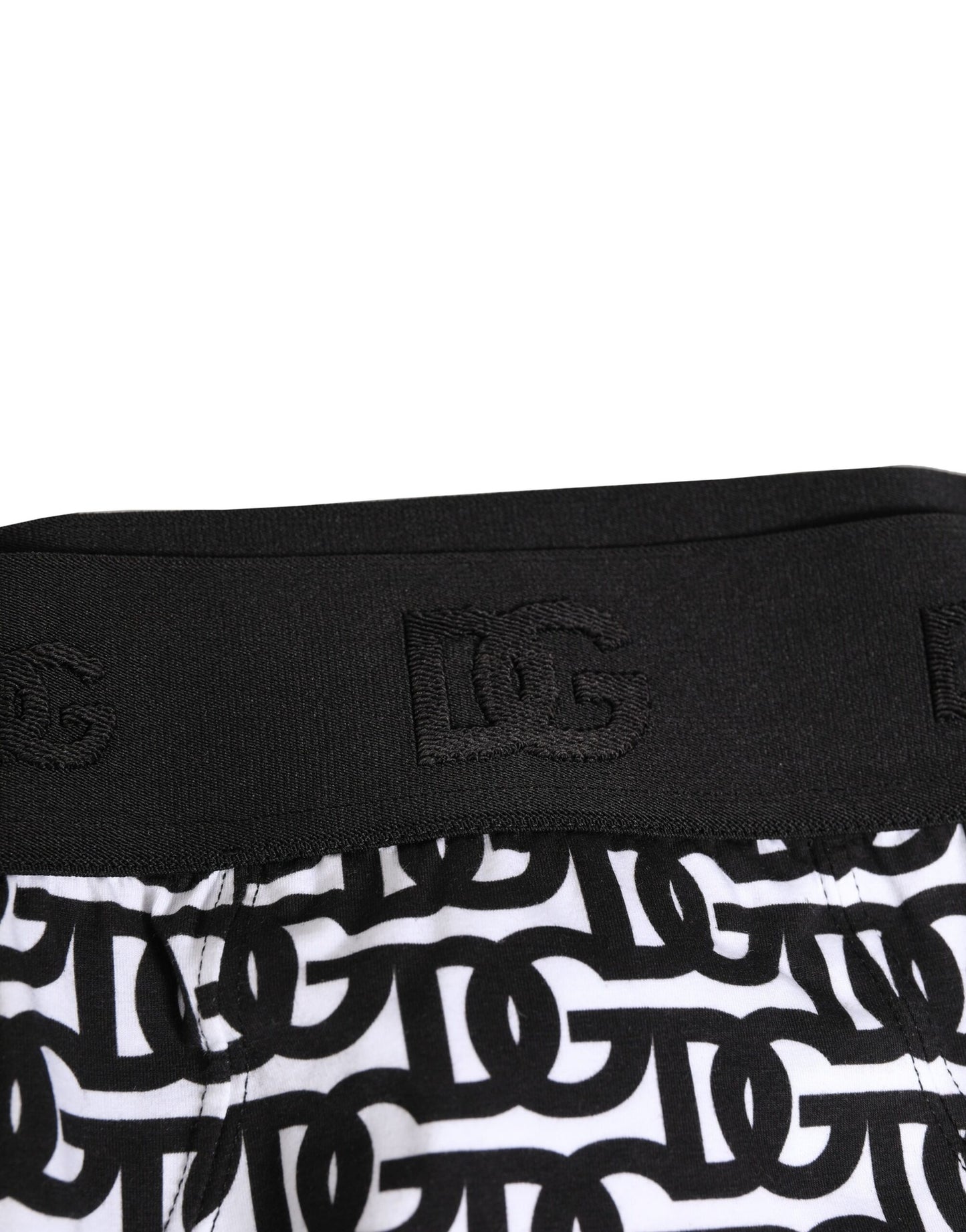 Dolce & Gabbana Black White Cotton Logo Print Brief Underwear